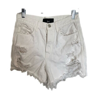 3X1 white distressed denim shorts moonstone size 27